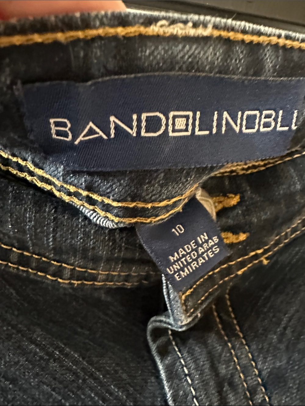 Bandolino Dark Blue Flared Denim Skirt - Picture 3 of 4